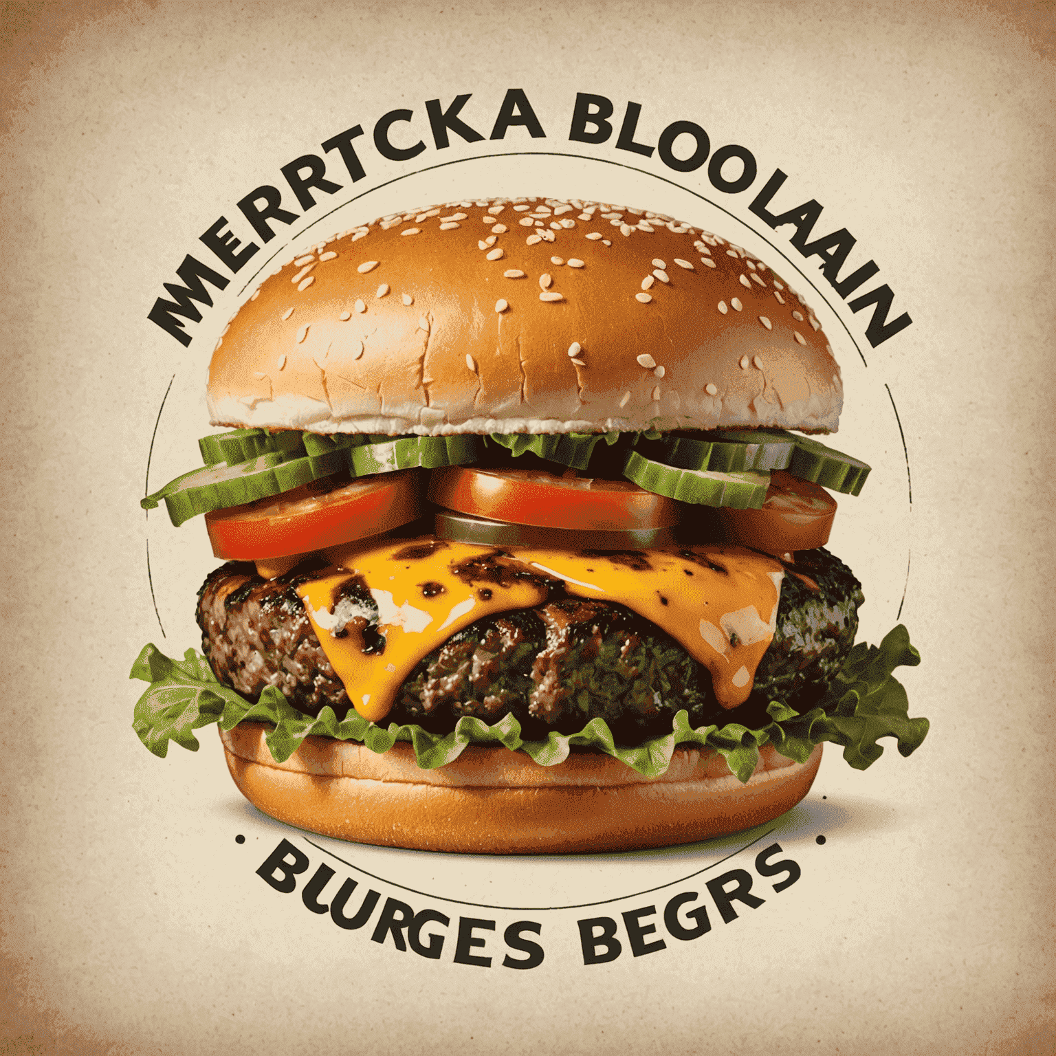 Mertikanolan Burgers logo featuring a juicy marbled beef burger with fast delivery icon