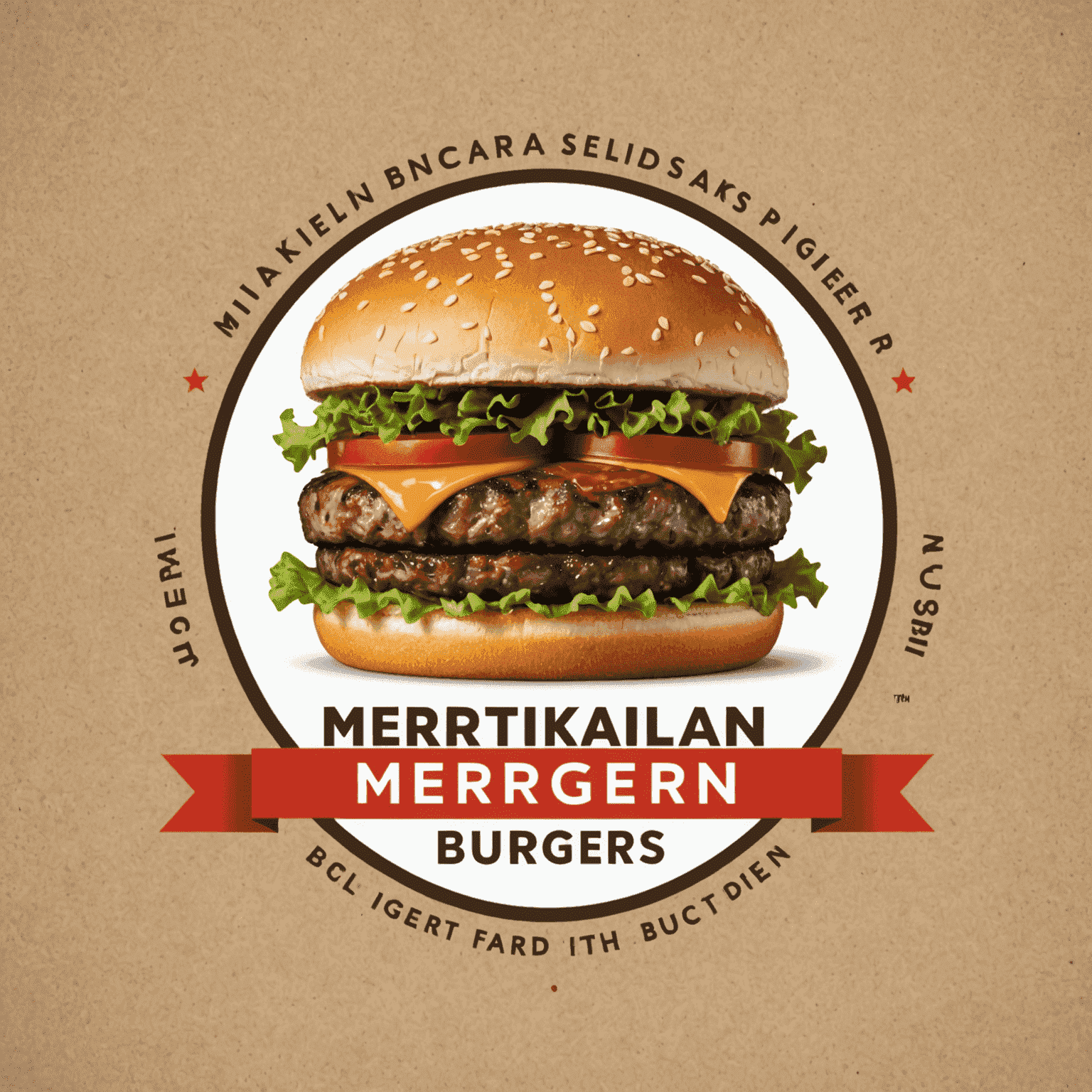 Mertikanolan Burgers logo featuring a juicy marbled beef burger with fast delivery icon