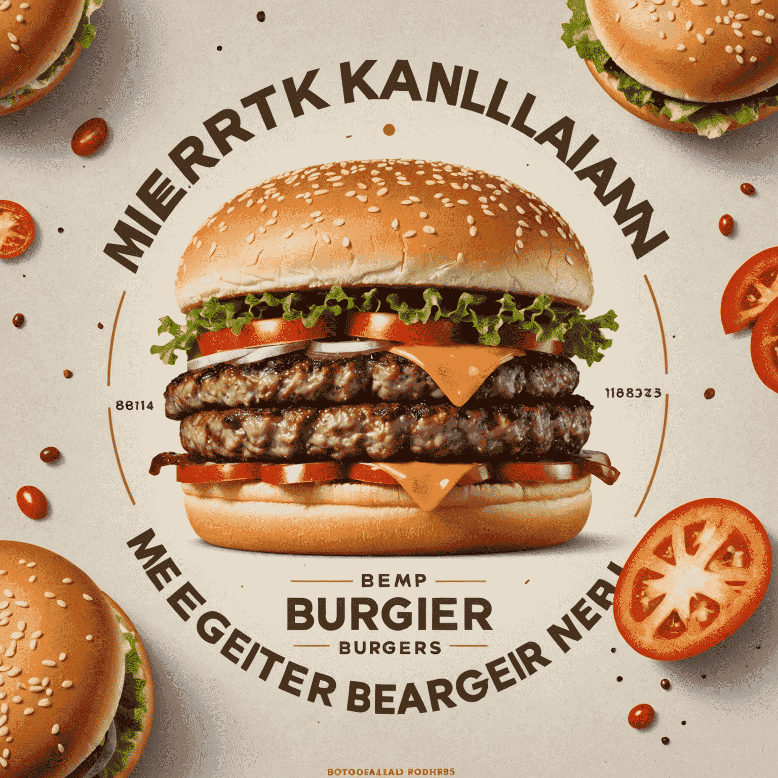 Mertikanolan Burgers logo featuring a juicy marbled beef burger with fast delivery icon
