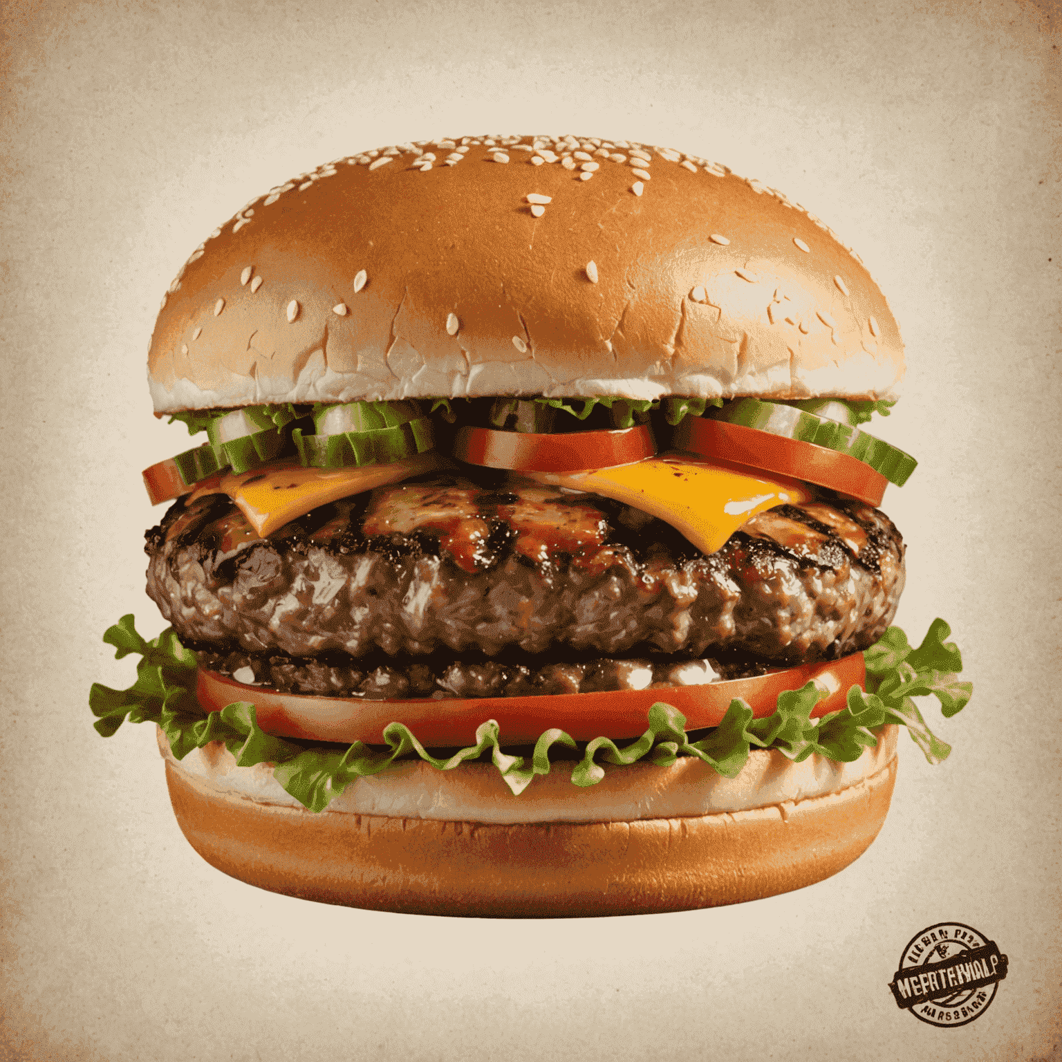 Mertikanolan Burgers logo featuring a juicy marbled beef burger with fast delivery icon